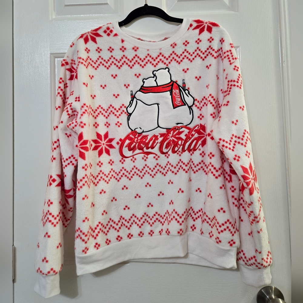 Coca-Cola Polar Bear Fleece Christmas sweater,  Regular Coke Lovers - Picture 2 of 8